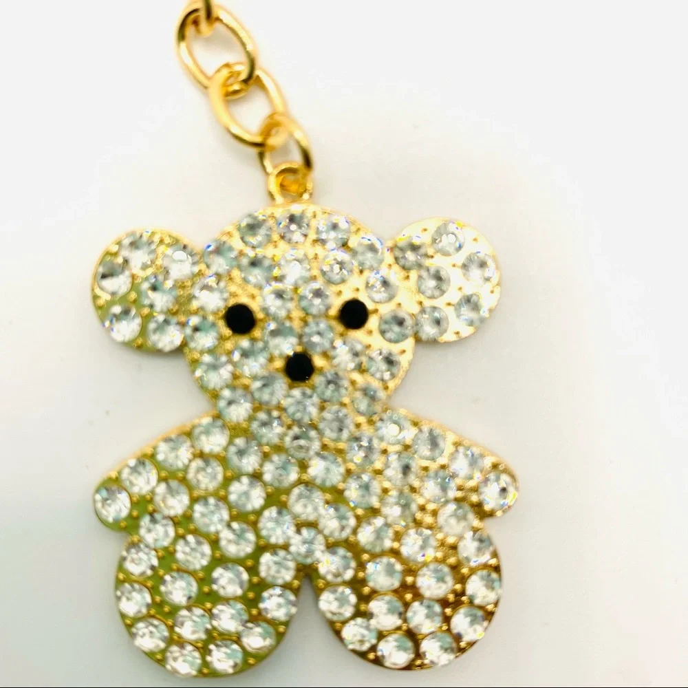 Keychain Purse Charm Teddy Bear Crystal NWT. SUPER BRILLIANT AND SPARKLY!